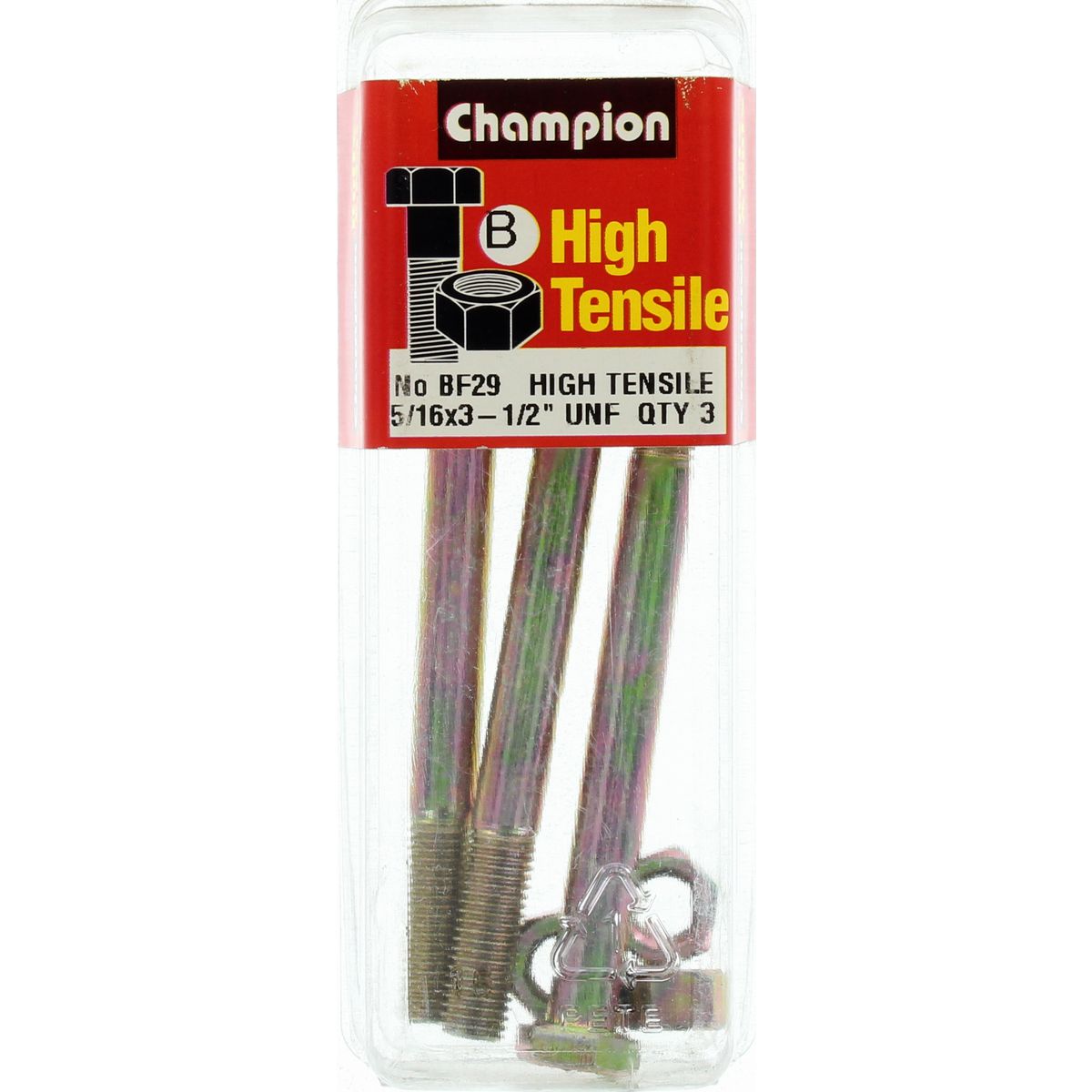 Champion Bolt and Nuts 3”1/2 x 5/16 BF29 Screws and Nuts Champion