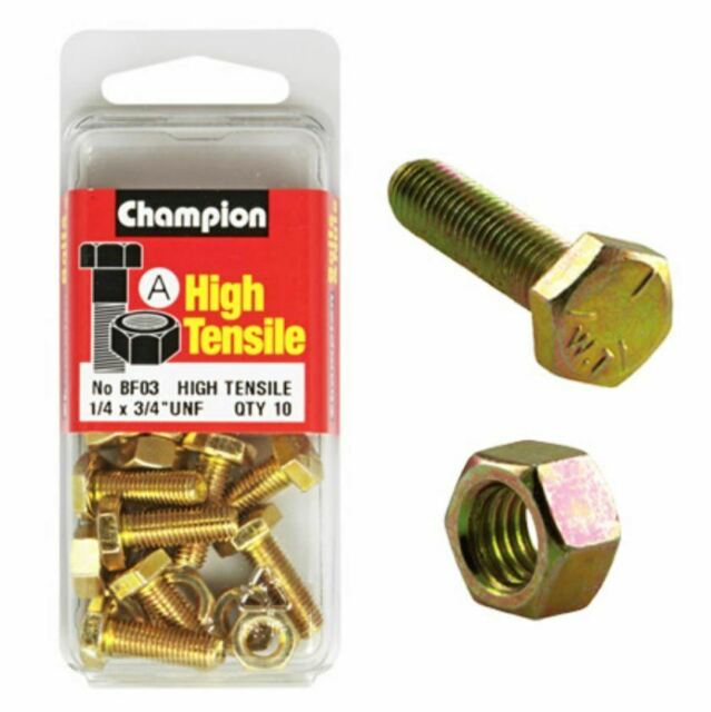 Champion Fully Threaded Set Screws and Nuts 3/4 x 1/4 BF3 Screws and Nuts Champion