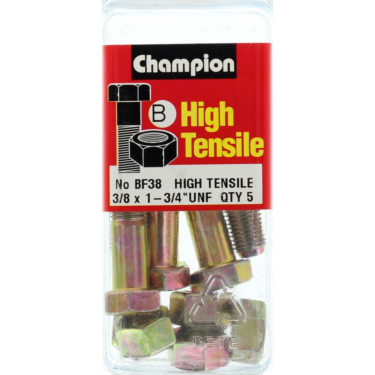 Champion Bolt and Nuts 1-3/4” x 3/8 BF38 Screws and Nuts Champion