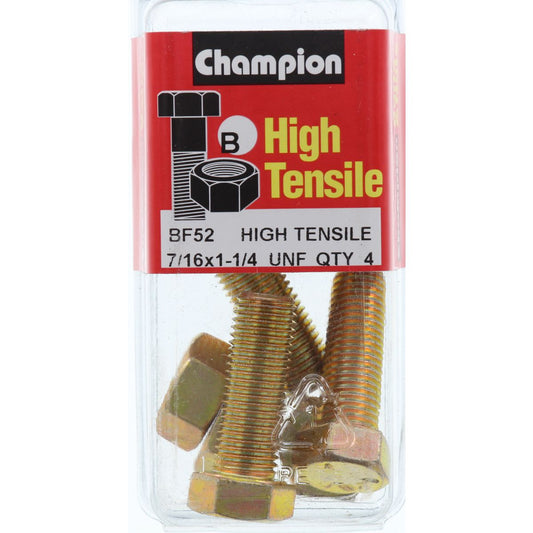 Champion Fully Threaded Set Screws and Nuts 1-1/4” x 7/16 BF52 Screws and Nuts Champion