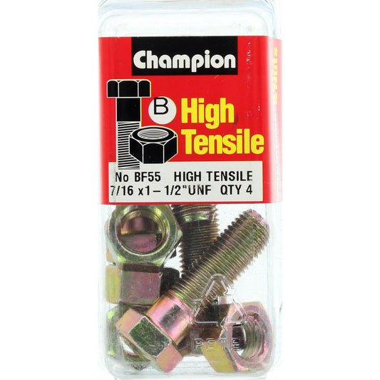 Champion Bolt and Nuts 1-1/2” x 7/16 BF55 Screws and Nuts Champion