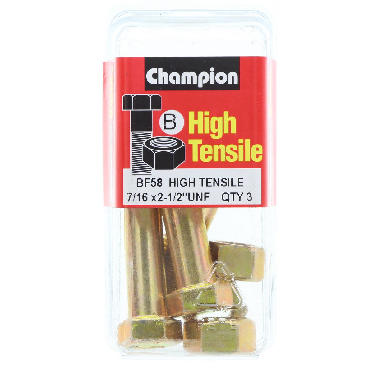 Champion Bolt and Nuts 2-1/2” x 7/16 BF58 Screws and Nuts Champion