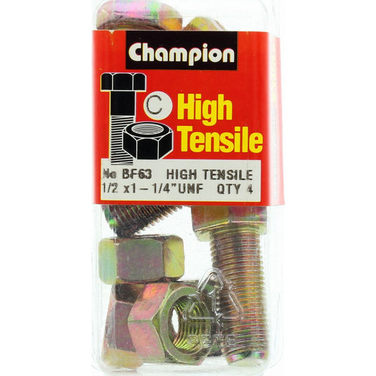 Champion Fully Threaded Set Screws and Nuts 1-1/4” x 1/2 BF63 Screws and Nuts Champion