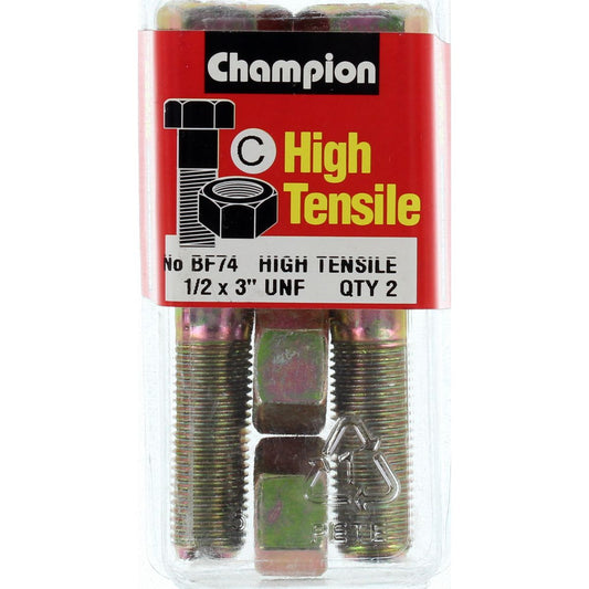 Champion Bolt and Nuts 3” x 1/2 BF74 Screws and Nuts Champion