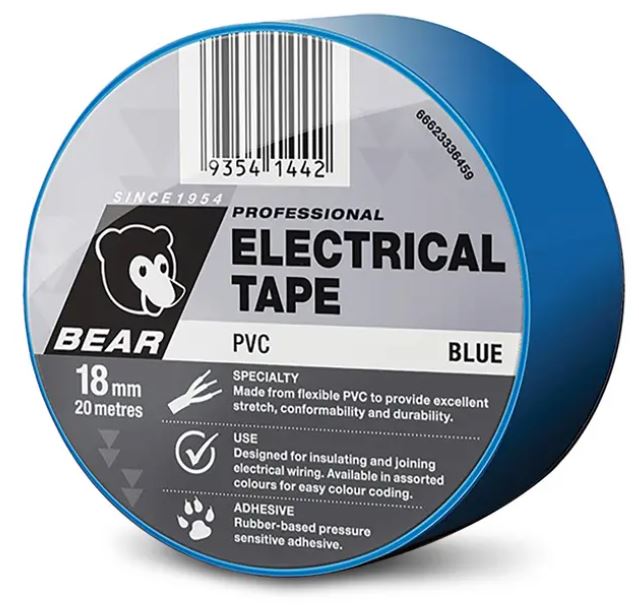 Bear Electrical Tape 504 18mm X 20m Assorted Colors 66623336457 tape Bear Blue