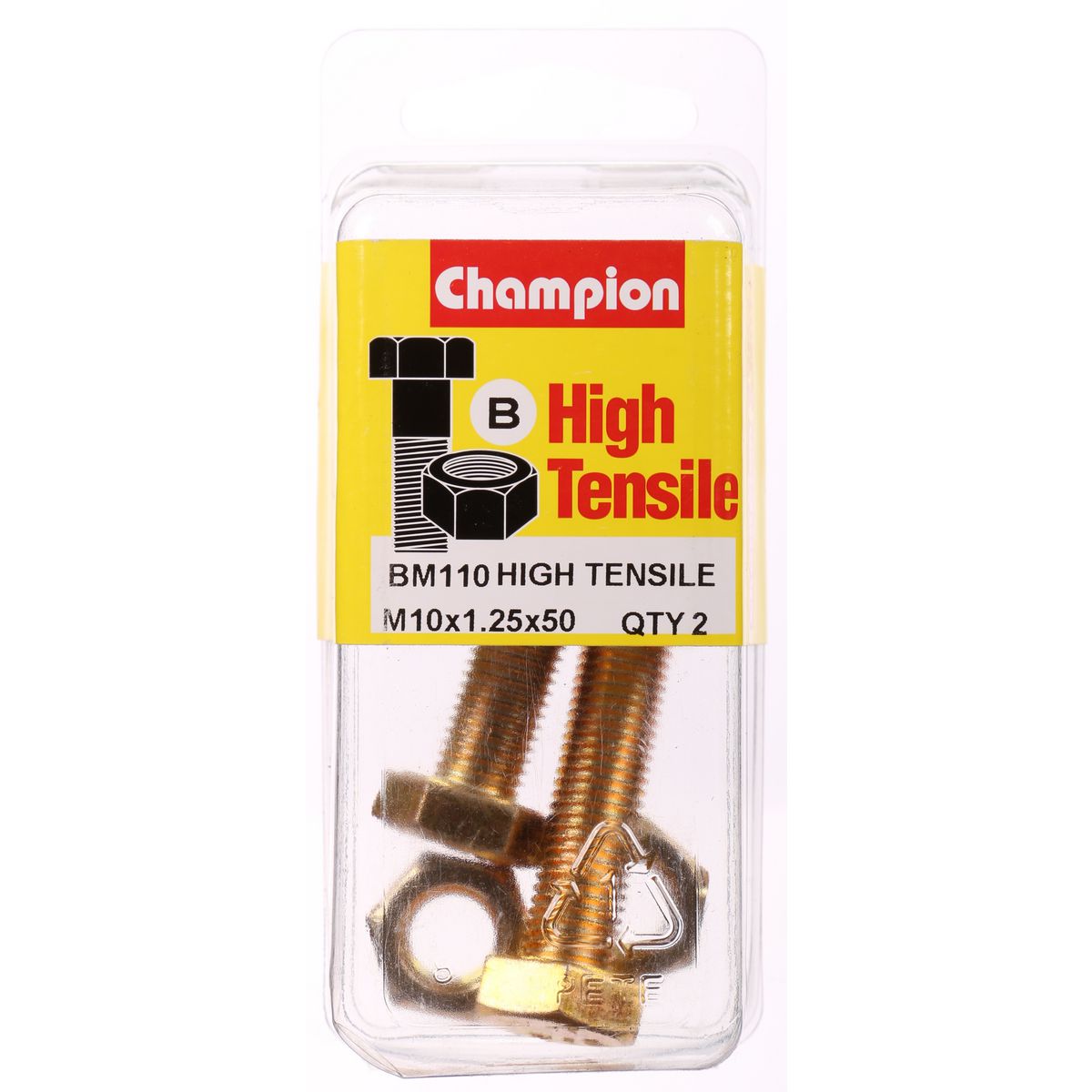 Champion Fully Threaded Set Screws and Nuts 10 x 50x 1.25 mm- BM110 Screws and Nuts Champion