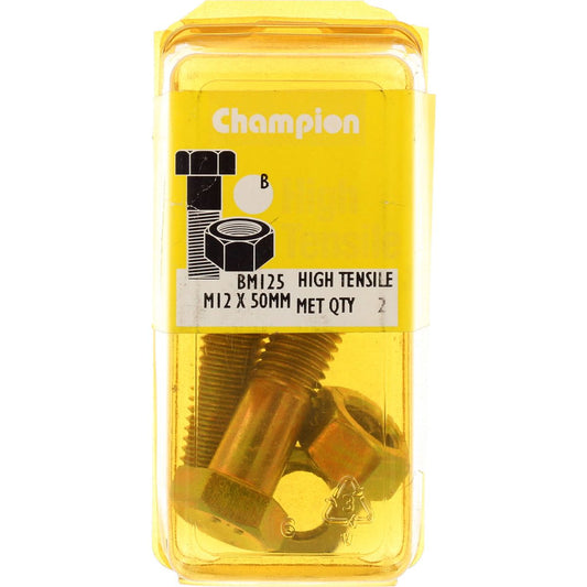 Champion Fully Threaded Set Screws and Nuts 12 x 50 x 1.75 mm- BM125 Screws and Nuts Champion