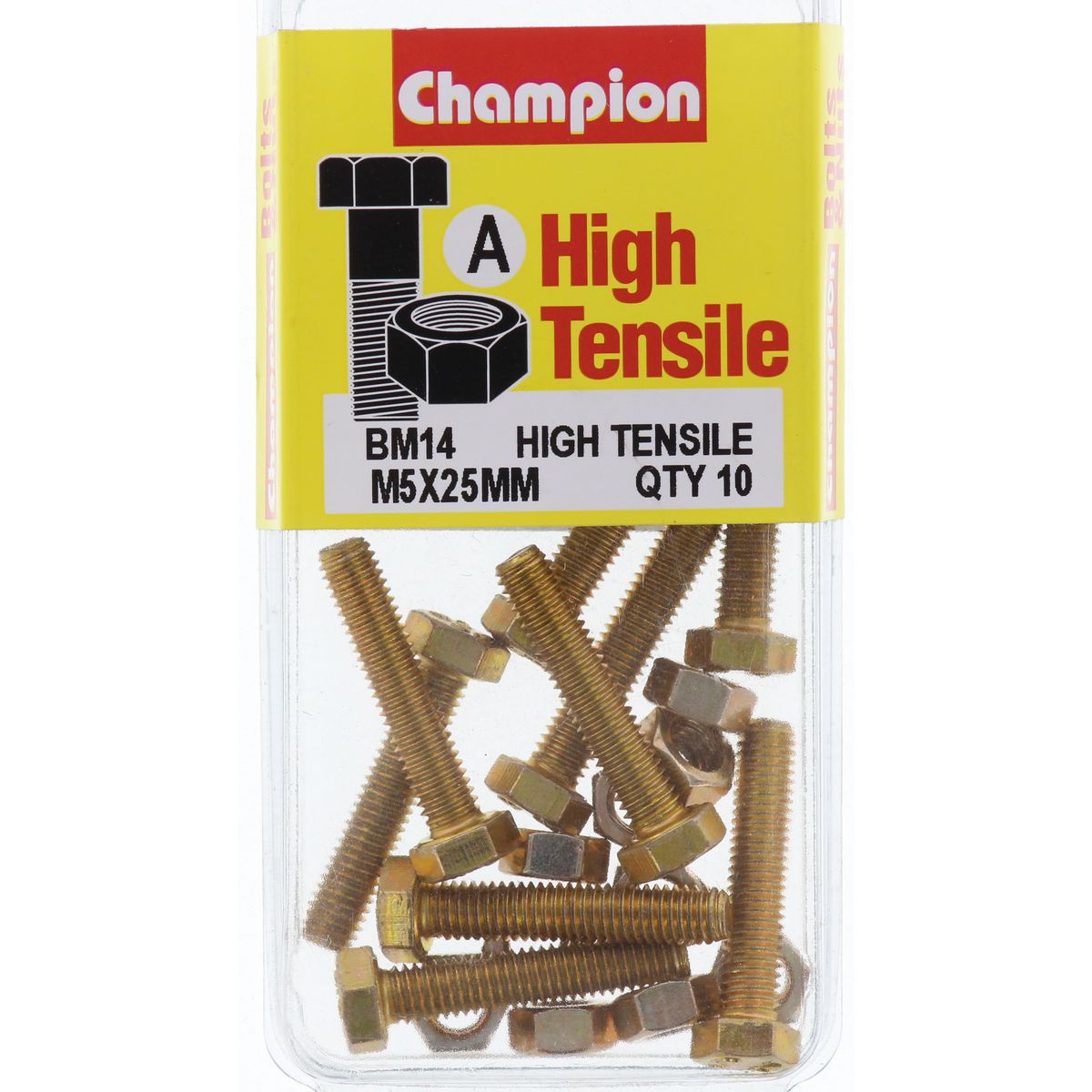 Champion Fully Threaded Set Screws and Nuts 5 x 25mm- BM14 Screws and Nuts Champion