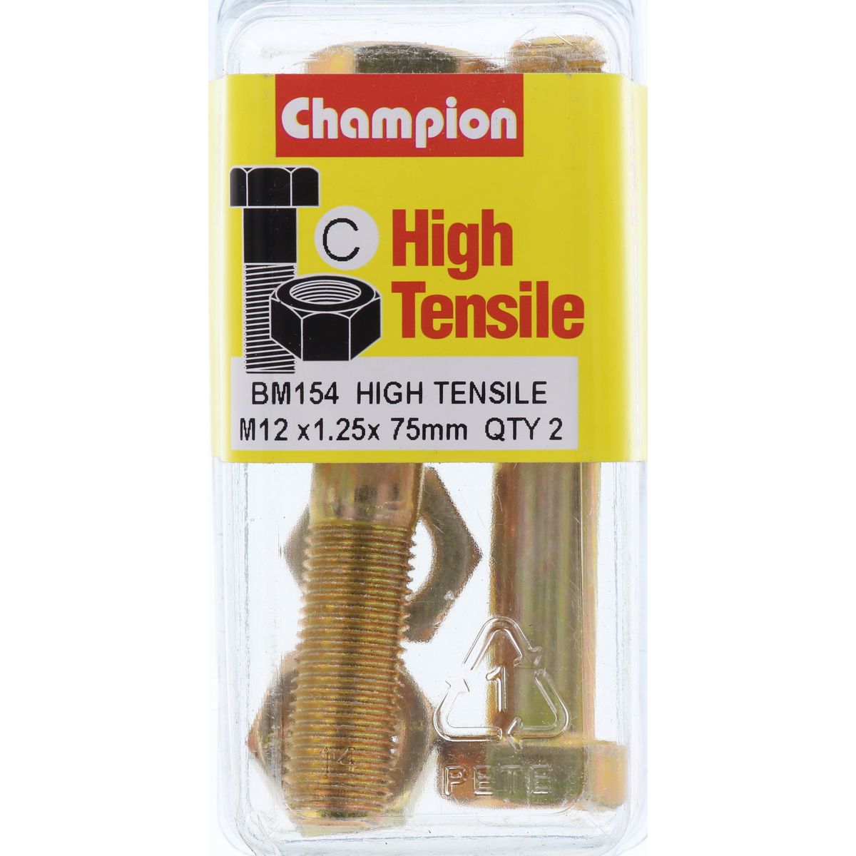 Champion Fully Threaded Set Screws and Nuts 12 x 75 x 1.25 mm- BM154 Screws and Nuts Champion