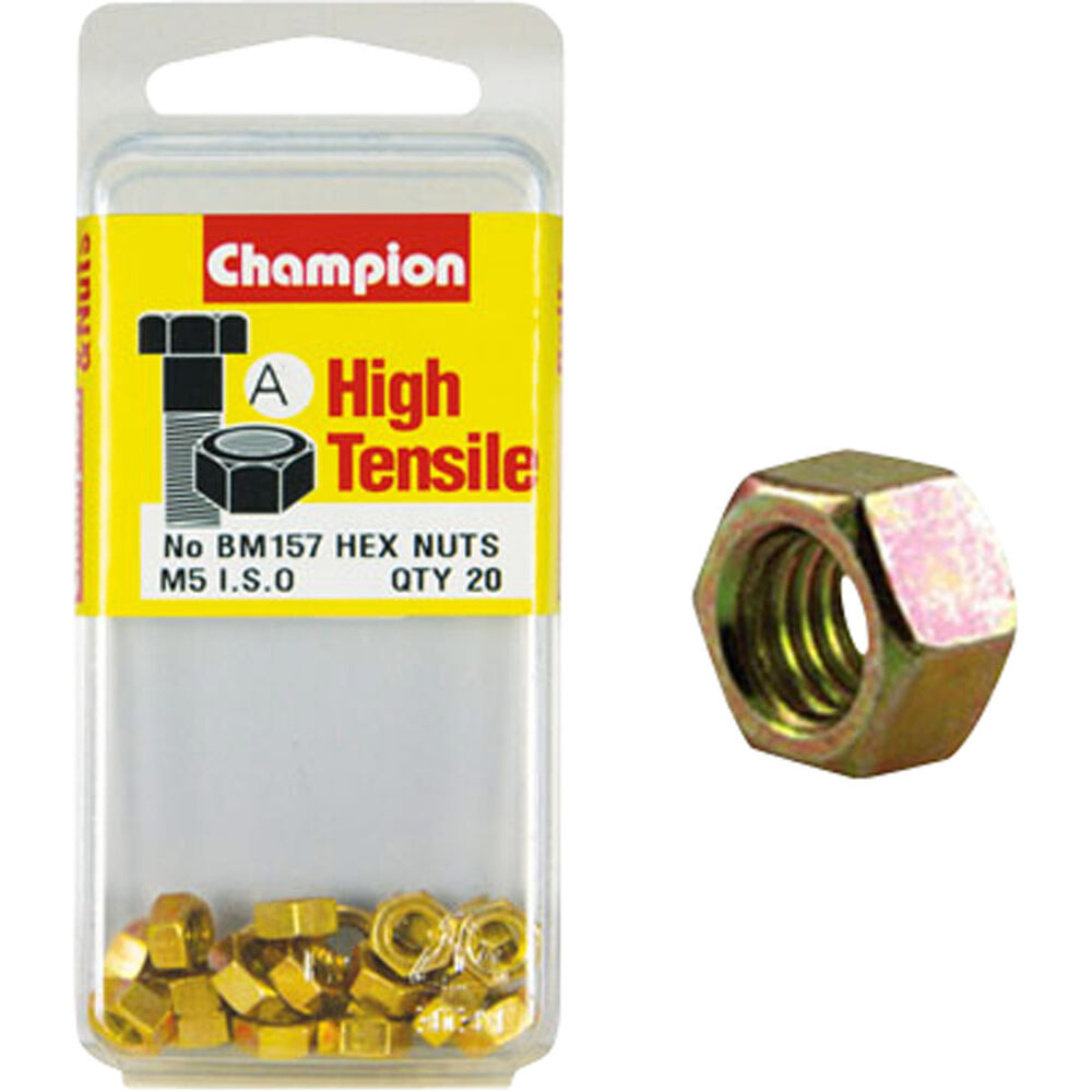 Champion Metric Hex Nuts 5 x .08 mm- BM157 Screws and Nuts Champion