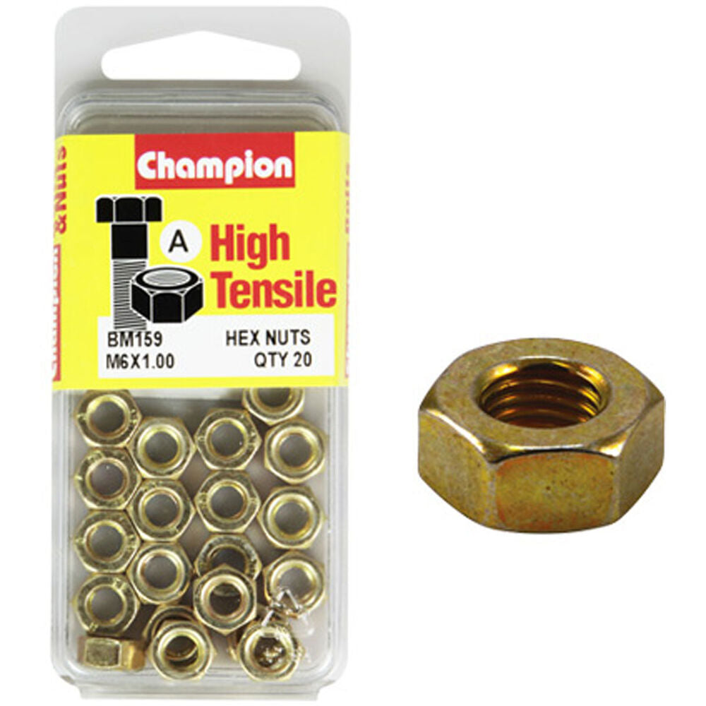 Champion Metric Hex Nuts 6 x .1.0mm- BM159 Screws and Nuts Champion