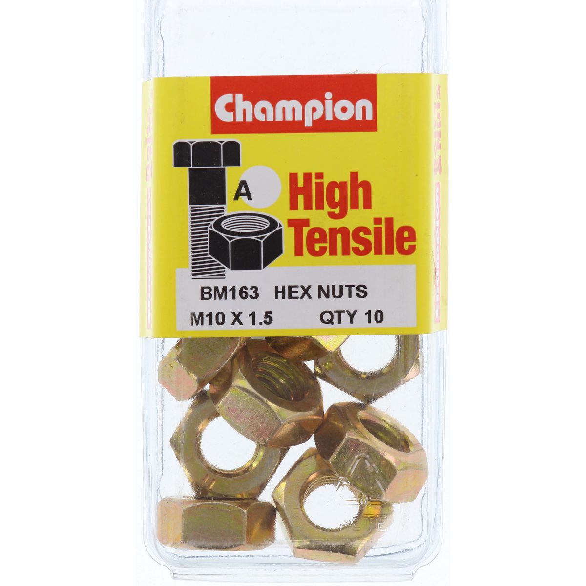 Champion Metric Hex Nuts 10 x .1.5 mm- BM163 Screws and Nuts Champion