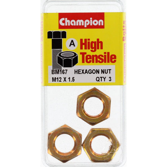 Champion Metric Hex Nuts 12 x .1.5 mm- BM167 Screws and Nuts Champion