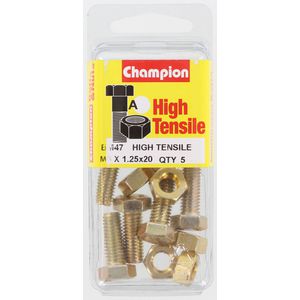 Champion Fully Threaded Set Screws and Nuts 8 x 20mm- BM47 Screws and Nuts Champion