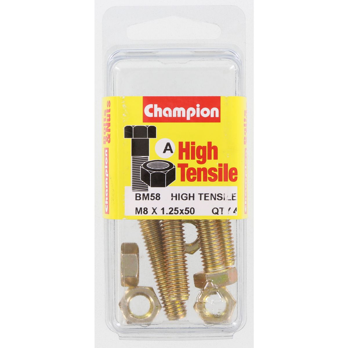 Champion Fully Threaded Set Screws and Nuts 8 x 50mm- BM58 Screws and Nuts Champion