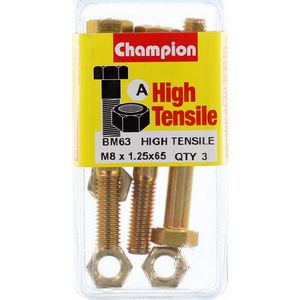 Champion Fully Threaded Set Screws and Nuts 8 x 65mm- BM63 Screws and Nuts Champion