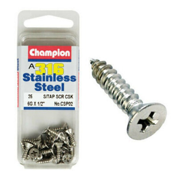 Champion Self Tapping Screws 6G x 1/2 “ CSP02 Screws and Nuts Champion