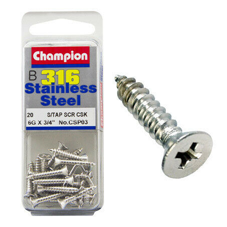 Champion Self Tapping Screws 6G x 3/4 “ CSP03 Screws and Nuts Champion