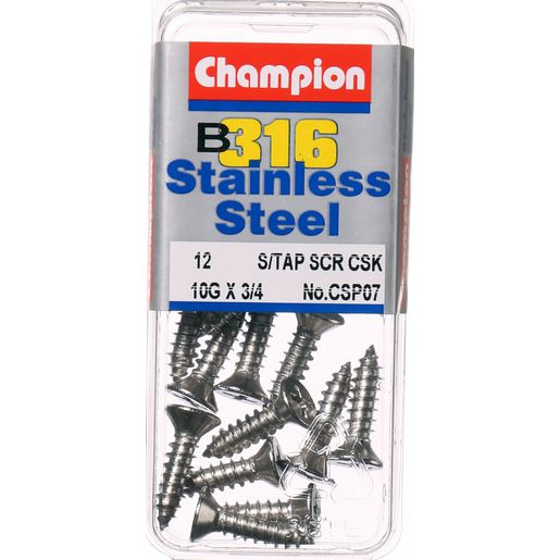 Champion Self Tapping Screws 10G x 3/4 “ CSP07 Screws and Nuts Champion