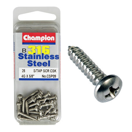 Champion Self Tapping Pan Head Screws 4G x 5/8 “ CSP09 Screws and Nuts Champion