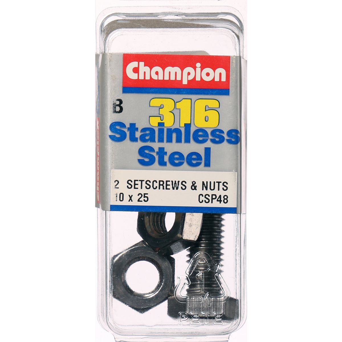 Champion Screws and Nut Set 10mm x 25mm CSP48 Screws and Nuts Champion