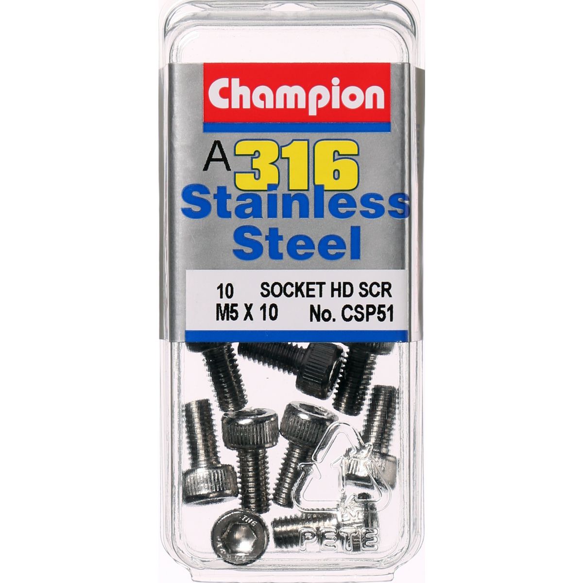 Champion Socket Head Screws 5mm x 10mm CSP51 Screws and Nuts Champion