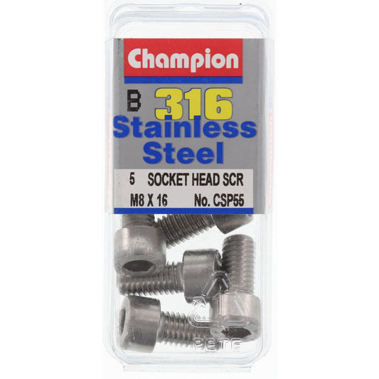 Champion Socket Head Screws 8mm x 16mm CSP55 Screws and Nuts Champion