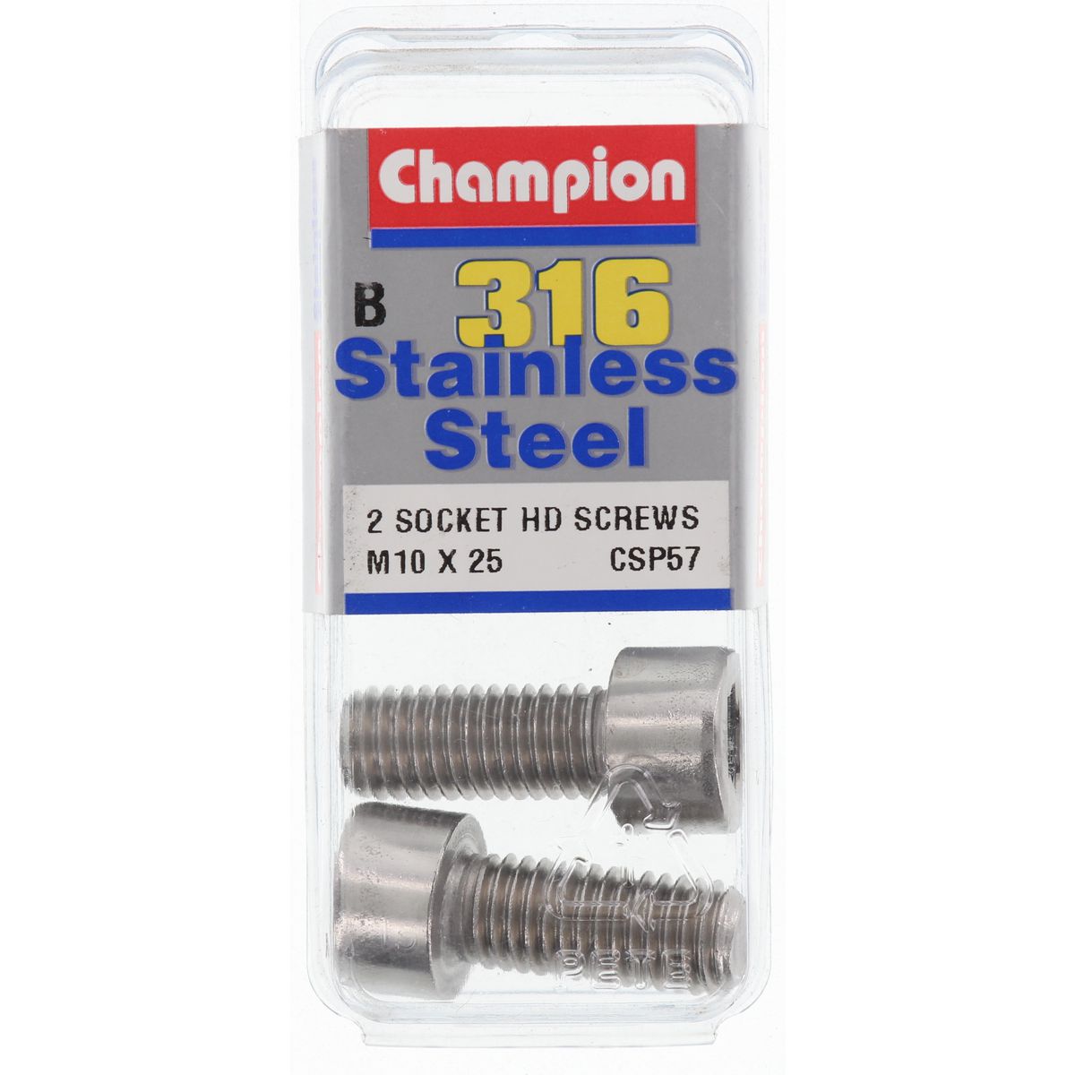 Champion Socket Head Screws 10mm x 25mm CSP57 Screws and Nuts Champion