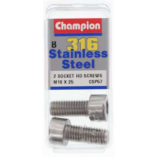 Champion Socket Head Screws 10mm x 25mm CSP57 Screws and Nuts Champion