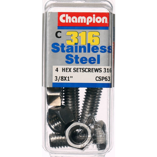 Champion Hex Screw Set – 3/8 “ x 1 “ CSP63 Screws and Nuts Champion