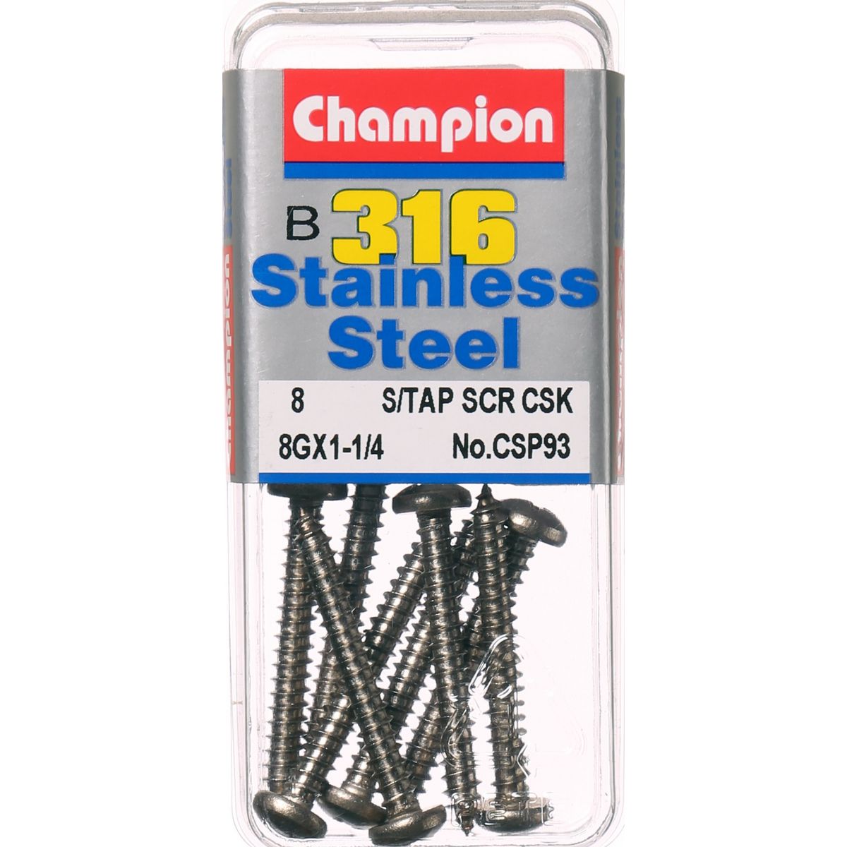 Champion Self Tapping Pan Head Screws 8G x 1-1/4 -CSP93 Screws and Nuts Champion