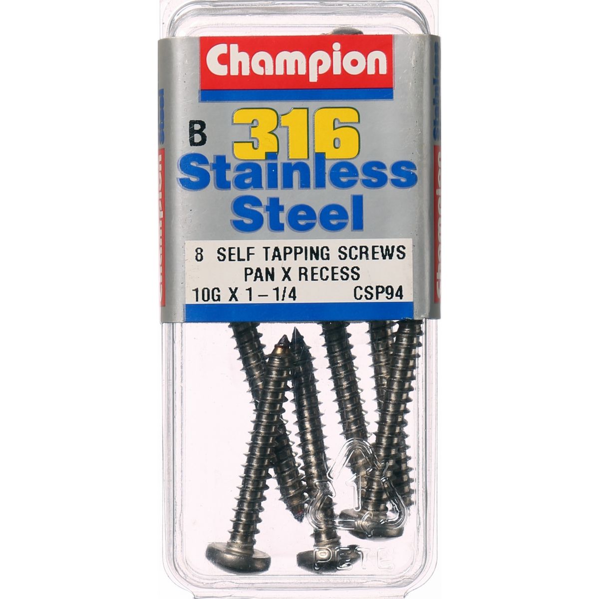 Champion Self Tapping Pan Head Screws 10G x 1-1/4 -CSP94 Screws and Nuts Champion