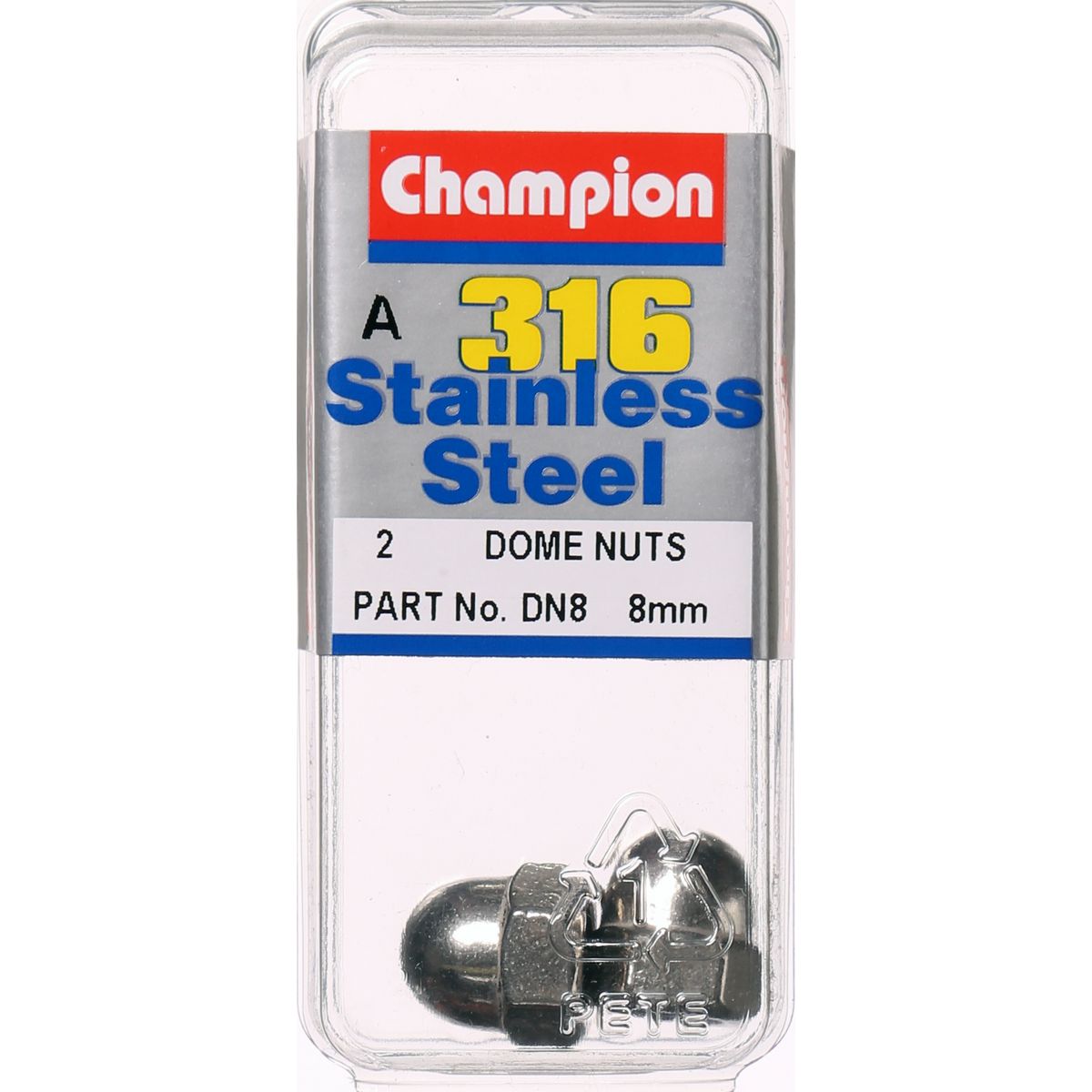 Champion Dome Nuts 8mm -DN8 Screws and Nuts Champion