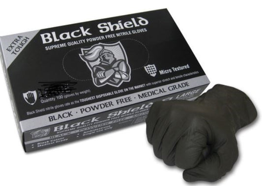 MAXISAFE Black Shield Heavy Duty Nitrile Powder Free Gloves GNB218 Gloves Maxisafe