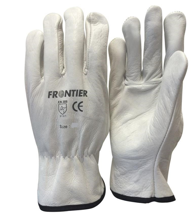 Frontier Standard Cowgrain Rigger Glove White Small - 2X Large FRRIGGSTDWW Gloves Frontier