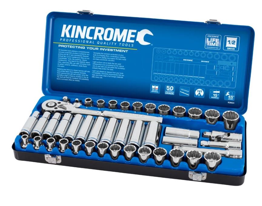 Kincrome Socket Set 45 Piece 1/2" Drive - Metric & Imperial K28024 socket Kincrome