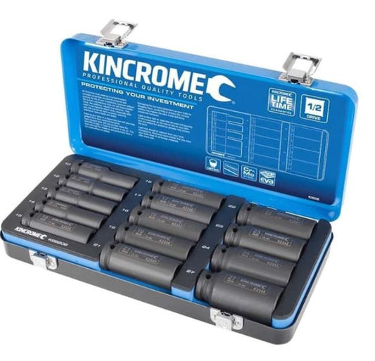 Kincrome Deep Impact Socket Set 14pc 1/2" Drive Metric K28206 socket Kincrome