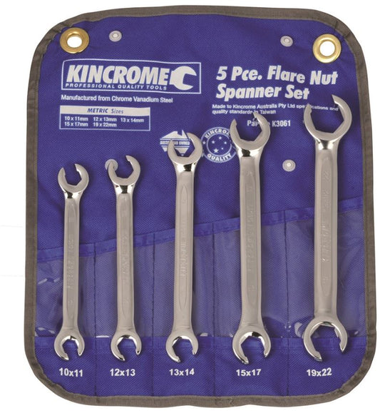 Kincrome Flare Nut Spanner Set 5 Piece K3061 Spanner Kincrome