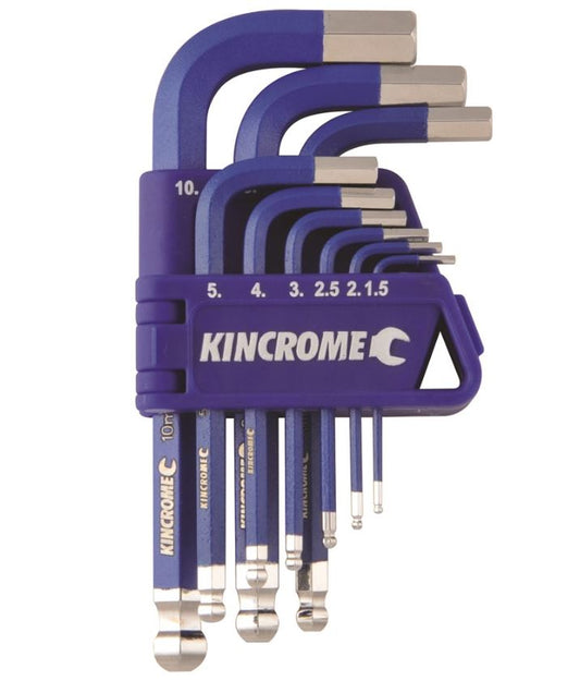 Kincrome Ball Point Hex Key & Wrench Set Short Series 9 Piece K5143 wrench key Kincrome