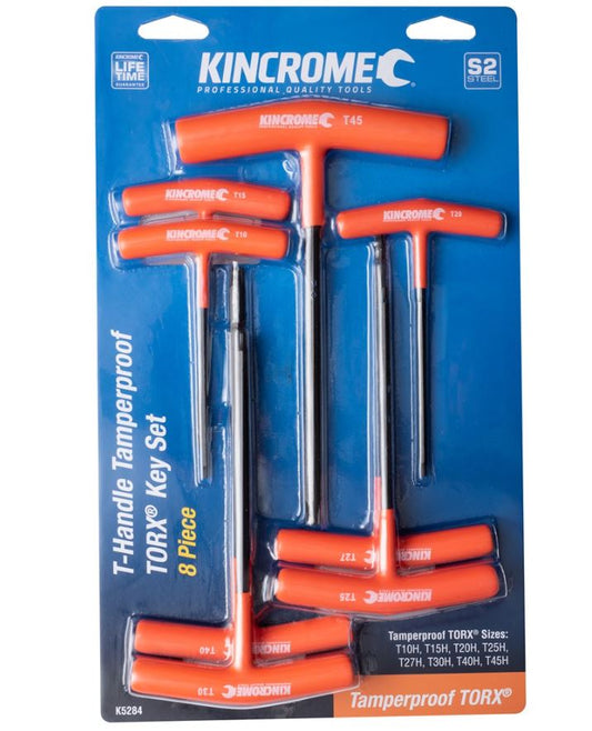 Kincrome T-Handle Tamperproof Torx Key Set 8 Piece K5284 wrench key Kincrome