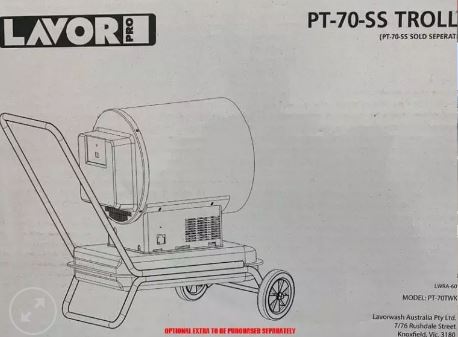 Lavor Trolley for the PT 70SS Diesel Heater PT70TWK Pre-Order Now Trolley Lavor Wash