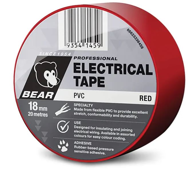 Bear Electrical Tape 504 18mm X 20m Assorted Colors 66623336457 tape Bear Red