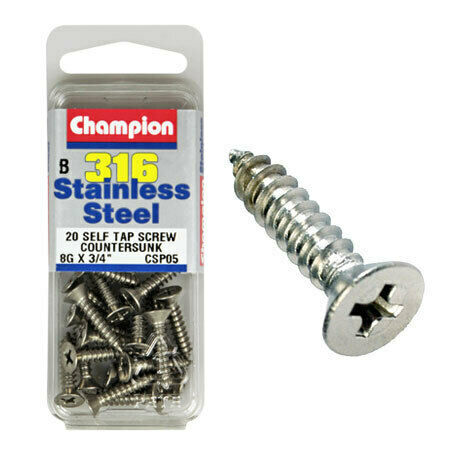 Champion Self Tapping Screws 8G x 3/4 “ CSP05 Screws and Nuts Champion