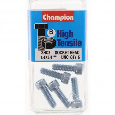 Champion Blister Screw Socket Head ¼ x ¾ -SHC3 Screws and Nuts Champion