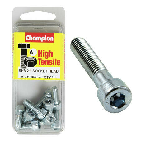 Champion Blister Screw Socket Head Metric 6 x 16-SHM21 Screws and Nuts Champion