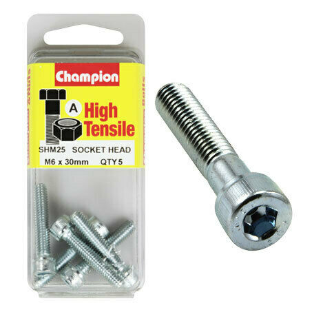 Champion Blister Screw Socket Head Metric 6 x 30-SHM25 Screws and Nuts Champion