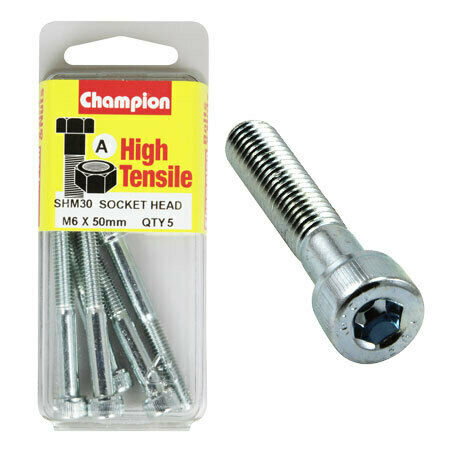 Champion Blister Screw Socket Head Metric 6 x 50-SHM30 Screws and Nuts Champion