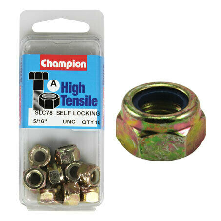 Champion Blister Nyloc-Self Locking Nuts 5/16 “-SLC78 Screws and Nuts Champion