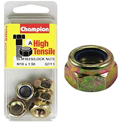 Champion Blister Nyloc-Self Locking Metric Nuts M10 x 1.50-SLM163 Screws and Nuts Champion