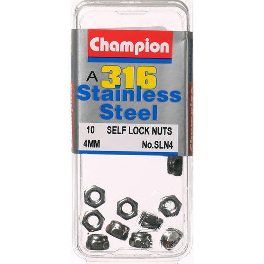 Champion Self Lock Nuts 4mm - SLN4 Screws and Nuts Champion